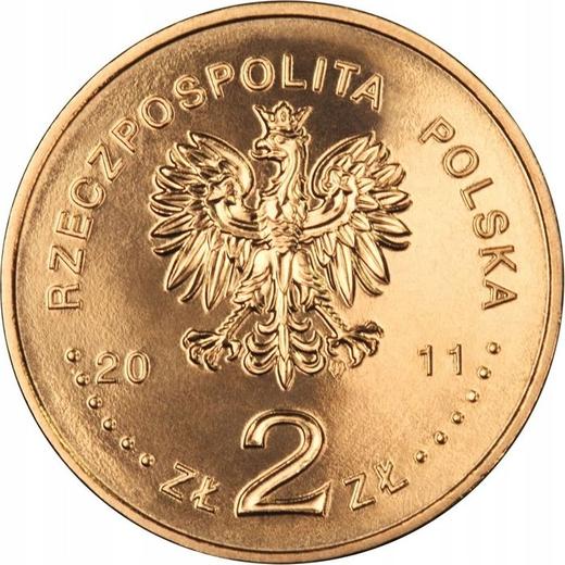 Anverso 2 eslotis 2011 MW NR "70 aniversario de la muerte de Ignacy Jan Paderewski" - valor de la moneda  - Polonia, República moderna