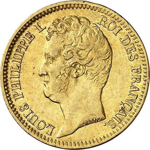 Аверс монеты - 20 франков 1831 года W "Гурт выпуклый" Лилль - цена золотой монеты - Франция, Луи-Филипп I