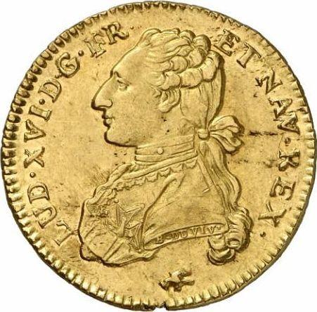 Аверс монеты - Двойной луидор 1778 года D Лион - цена золотой монеты - Франция, Людовик XVI