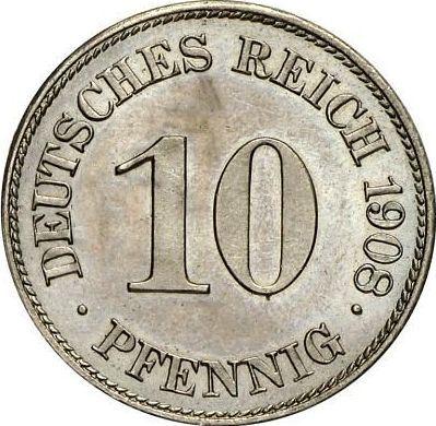 Аверс монеты - 10 пфеннигов 1908 года E "Тип 1890-1916" - цена  монеты - Германия, Германская Империя