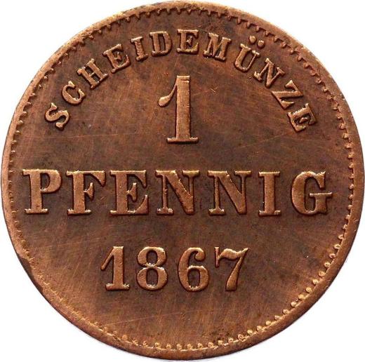 Rewers monety - 1 fenig 1867 - cena  monety - Saksonia-Meiningen, Jerzy II