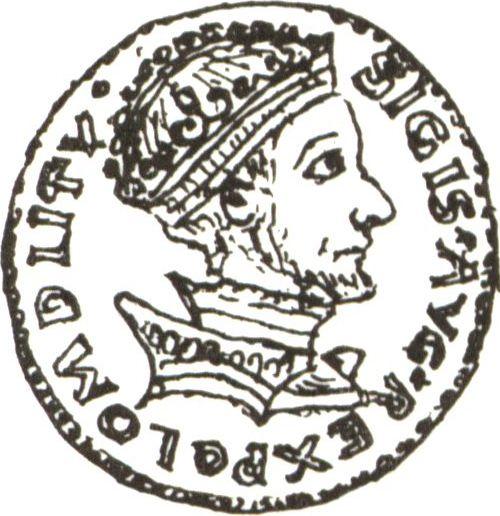 Awers monety - Dukat 1547 "Litwa" - cena złotej monety - Polska, Zygmunt II August