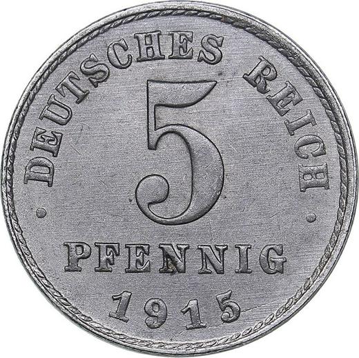 Anverso 5 Pfennige 1915 A "Tipo 1915-1922" - valor de la moneda  - Alemania, Imperio alemán