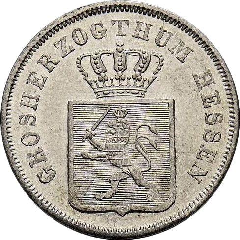 Awers monety - 6 krajcarów 1856 - cena srebrnej monety - Hesja-Darmstadt, Ludwik III