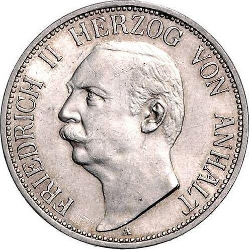 Аверс монеты - 3 марки 1911 года A "Ангальт" - цена серебряной монеты - Германия, Германская Империя