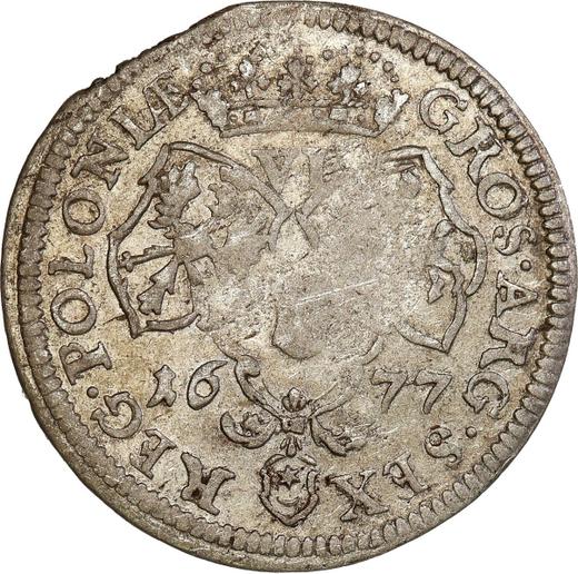 Реверс монеты - Шестак (6 грошей) 1677 года - цена серебряной монеты - Польша, Ян III Собеский