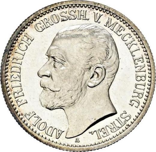 Аверс монеты - 2 марки 1905 года A "Мекленбург-Штрелиц" - цена серебряной монеты - Германия, Германская Империя