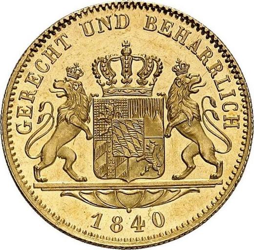 Rewers monety - Dukat 1840 - cena złotej monety - Bawaria, Ludwik I