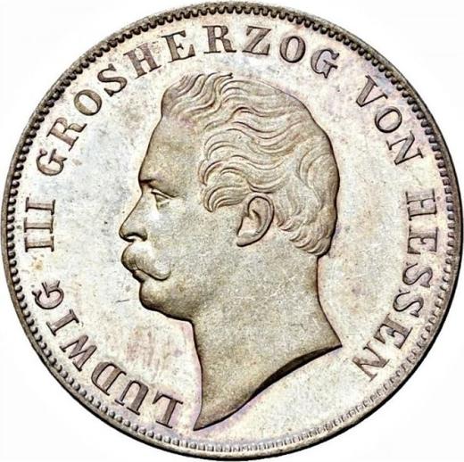 Awers monety - 1 gulden 1848 - cena srebrnej monety - Hesja-Darmstadt, Ludwik III