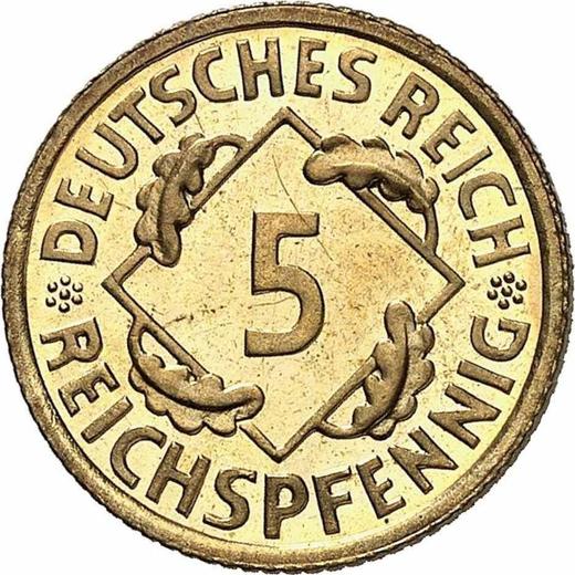 Awers monety - 5 reichspfennig 1925 A - cena  monety - Niemcy, Republika Weimarska