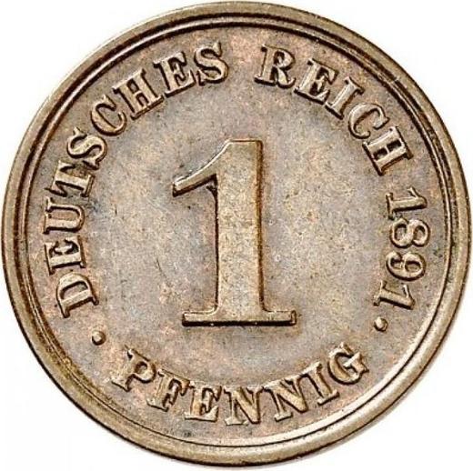 Avers 1 Pfennig 1891 E "Typ 1890-1916" - Münze Wert - Deutschland, Deutsches Kaiserreich