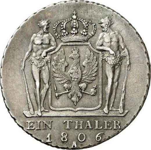 Rewers monety - Talar 1806 A - cena srebrnej monety - Prusy, Fryderyk Wilhelm III