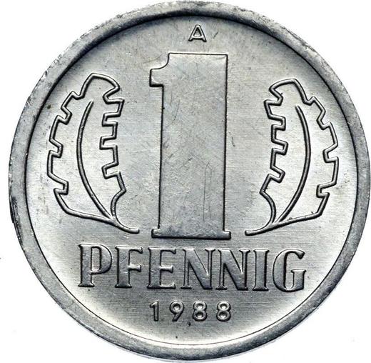 Obverse 1 Pfennig 1988 A -  Coin Value - Germany, GDR