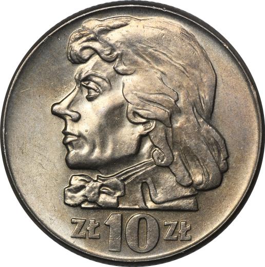 Reverso 10 eslotis 1959 "Bicentenario de la muerte de Tadeusz Kościuszko" - valor de la moneda  - Polonia, República Popular