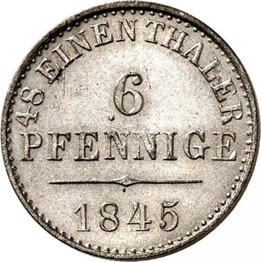 Реверс монеты - 6 пфеннигов 1845 года B - цена серебряной монеты - Ганновер, Эрнст Август