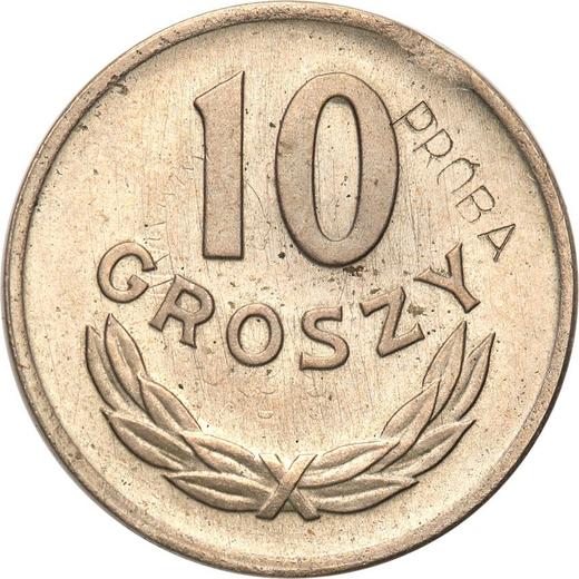 Reverso Pruebas 10 groszy 1949 Cuproníquel - valor de la moneda  - Polonia, República Popular