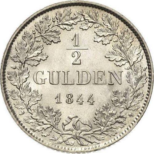 Реверс монеты - 1/2 гульдена 1844 года D - цена серебряной монеты - Баден, Леопольд