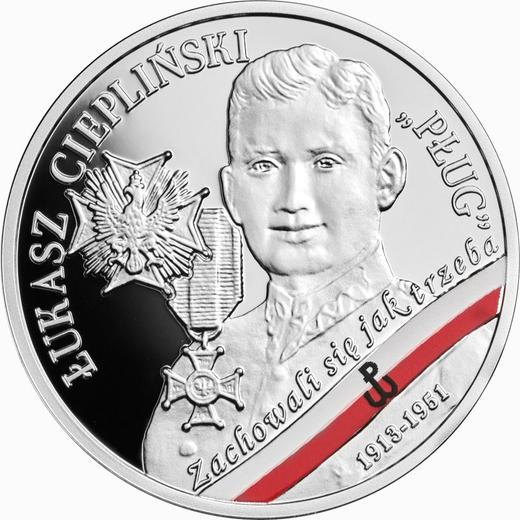 Reverso 10 eslotis 2019 "Łukasz Ciepliński 'Pług'" - valor de la moneda de plata - Polonia, República moderna