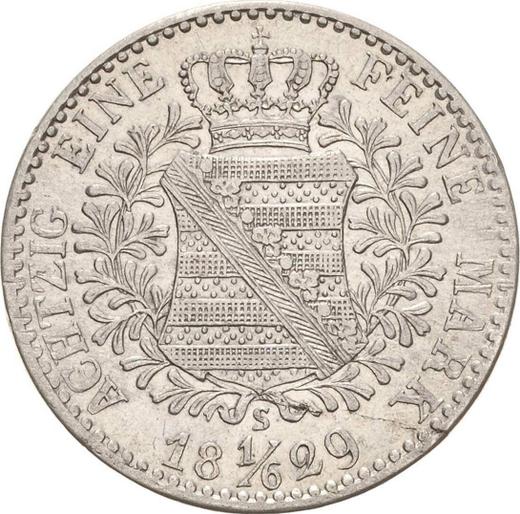 Reverso 1/6 tálero 1829 S - valor de la moneda de plata - Sajonia, Antonio