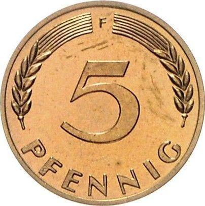 Anverso 5 Pfennige 1966 F - valor de la moneda  - Alemania, RFA
