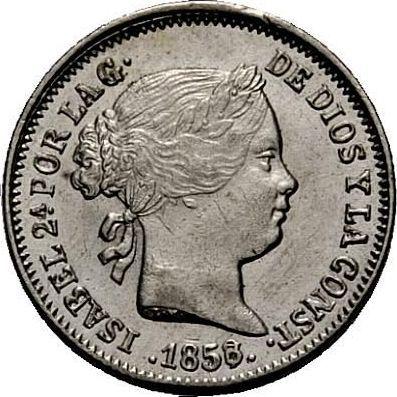 Avers 1 Real 1858 Sieben spitze Sterne - Silbermünze Wert - Spanien, Isabella II