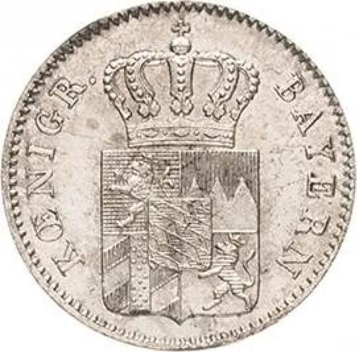 Awers monety - 3 krajcary 1845 - cena srebrnej monety - Bawaria, Ludwik I