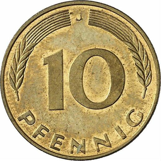 Аверс монеты - 10 пфеннигов 1992 года J - цена  монеты - Германия, ФРГ