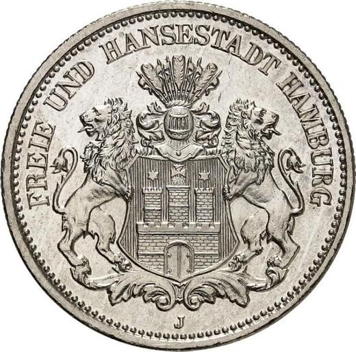 Anverso 2 marcos 1902 J "Hamburg" - valor de la moneda de plata - Alemania, Imperio alemán