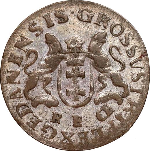 Реверс монеты - Трояк (3 гроша) 1763 года REOE "Гданьский" - цена серебряной монеты - Польша, Август III
