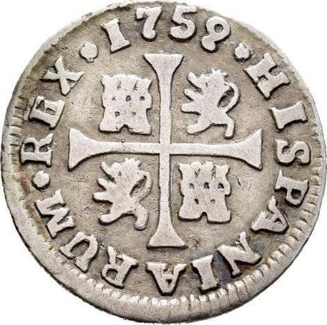 Reverso Medio real 1759 S JV - valor de la moneda de plata - España, Fernando VI