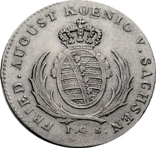 Awers monety - 1/12 Thaler 1822 I.G.S. - cena srebrnej monety - Saksonia-Albertyna, Fryderyk August I