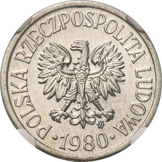 Obverse 10 Groszy 1980 MW -  Coin Value - Poland, Peoples Republic