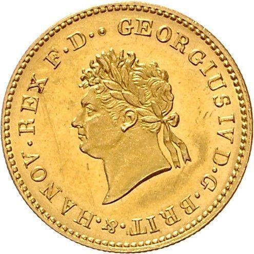 Аверс монеты - 5 талеров 1825 года B - цена золотой монеты - Ганновер, Георг IV