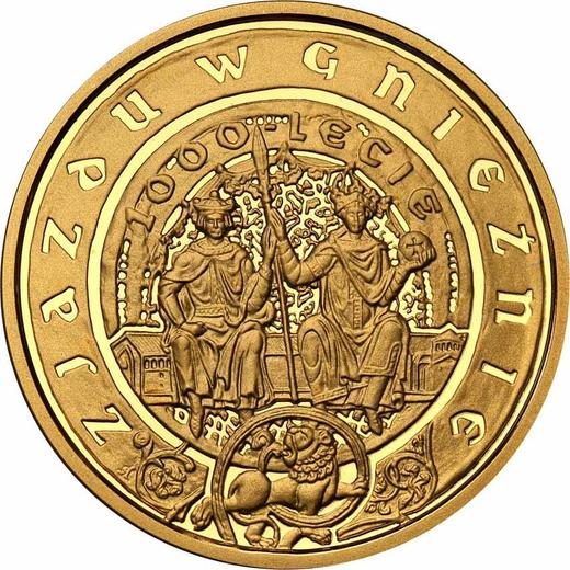 Reverse 200 Zlotych 2000 MW RK "The 1000th anniversary of the convention in Gniezno" - Gold Coin Value - Poland, III Republic after denomination