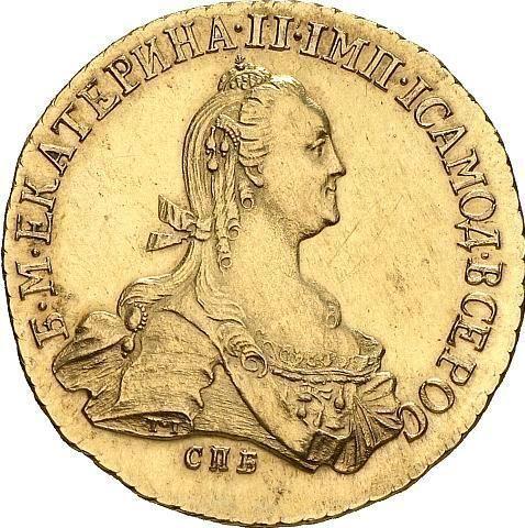 Obverse 10 Roubles 1768 СПБ "Petersburg type without a scarf" Restrike - Gold Coin Value - Russia, Catherine II