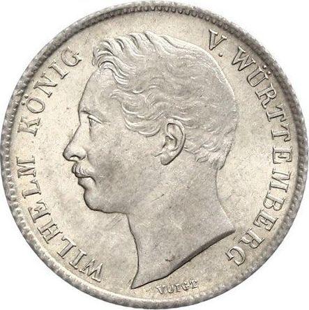 Аверс монеты - 1/2 гульдена 1848 года - цена серебряной монеты - Вюртемберг, Вильгельм I