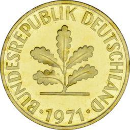 Реверс монеты - 10 пфеннигов 1971 года G - цена  монеты - Германия, ФРГ
