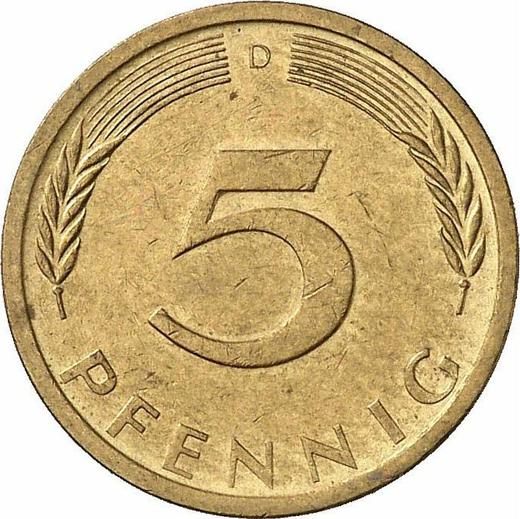 Аверс монеты - 5 пфеннигов 1971 года D - цена  монеты - Германия, ФРГ