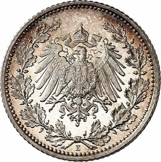Reverso Medio marco 1905 E "Tipo 1905-1919" - valor de la moneda de plata - Alemania, Imperio alemán