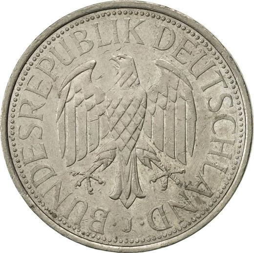 Реверс монеты - 1 марка 1992 года J - цена  монеты - Германия, ФРГ