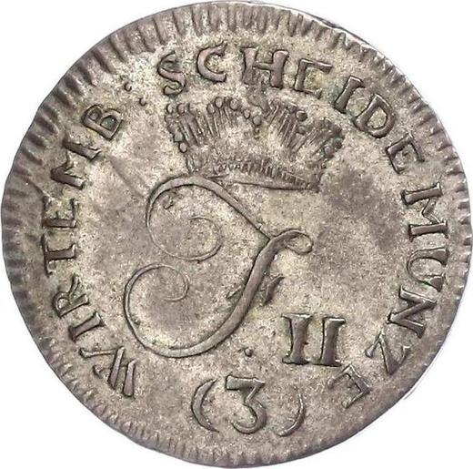 Аверс монеты - 3 крейцера 1802 года - цена серебряной монеты - Вюртемберг, Фридрих I Вильгельм
