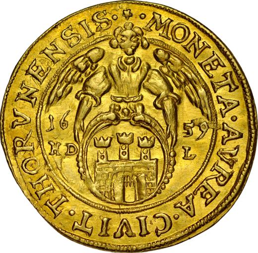 Rewers monety - Dukat 1659 HDL "Toruń" - cena złotej monety - Polska, Jan II Kazimierz