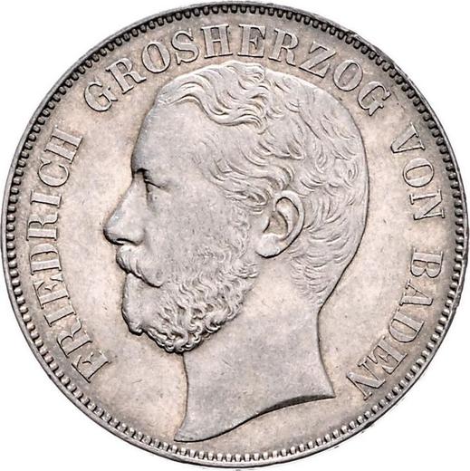 Аверс монеты - Талер 1867 года - цена серебряной монеты - Баден, Фридрих I