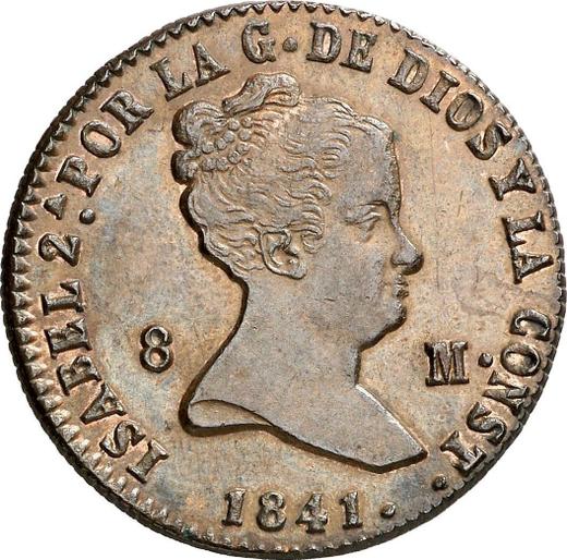 Awers monety - 8 maravedis 1841 "Nominał na awersie" - cena  monety - Hiszpania, Izabela II