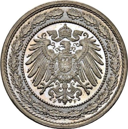 Reverso 20 Pfennige 1890 F "Tipo 1890-1892" - valor de la moneda  - Alemania, Imperio alemán