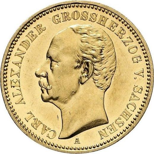 Аверс монеты - 20 марок 1896 года A "Саксен-Веймар-Эйзенах" - цена золотой монеты - Германия, Германская Империя