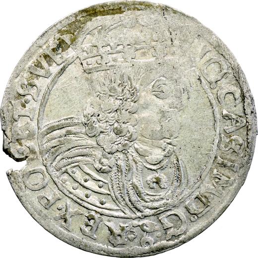 Anverso Szostak (6 groszy) Sin fecha (1648-1668) AT "Retrato en marco redondo" - valor de la moneda de plata - Polonia, Juan II Casimiro