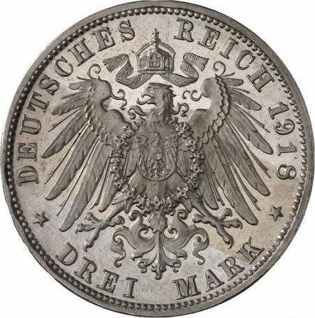 Reverso 3 marcos 1918 D "Bavaria" Bodas de oro - valor de la moneda de plata - Alemania, Imperio alemán