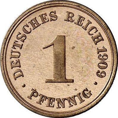 Anverso 1 Pfennig 1909 F "Tipo 1890-1916" - valor de la moneda  - Alemania, Imperio alemán