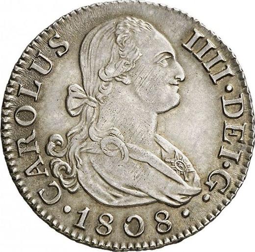 Avers 2 Reales 1808 M IG - Silbermünze Wert - Spanien, Karl IV